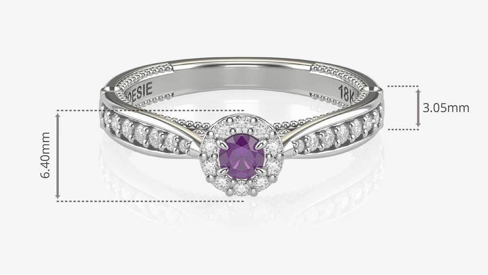 Anel de Noivado Uni Princess I-Am (medidas)