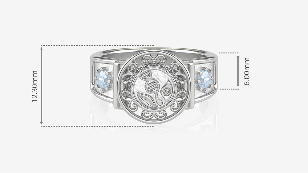 Anel de Formatura de Biologia Sinete I (medidas)