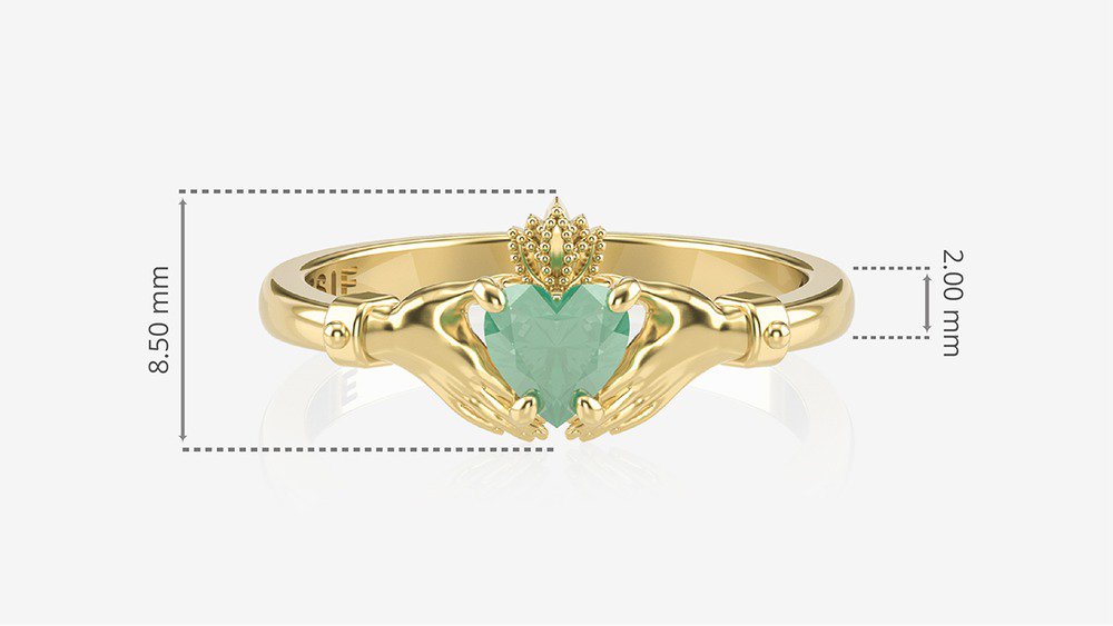 Anel Claddagh II-Es (medidas)