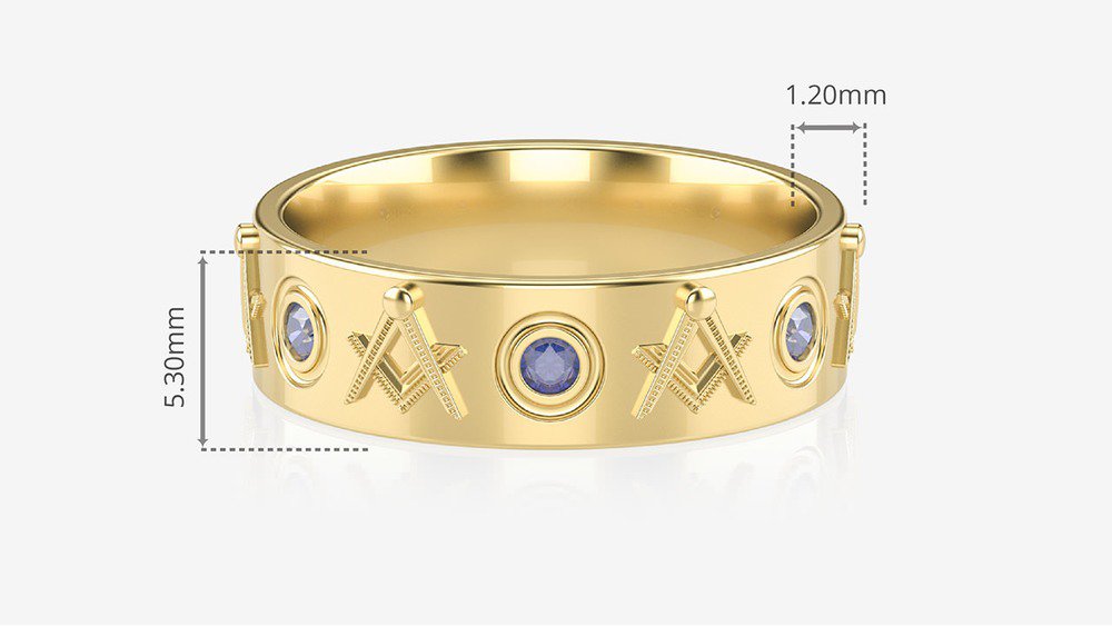 Anel de Formatura de Arquitetura Blueprint II (Medidas)