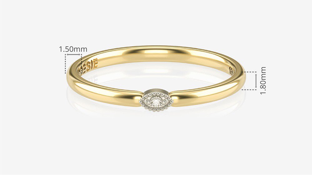 Aliança de Namoro Devotion AB-A (medidas)