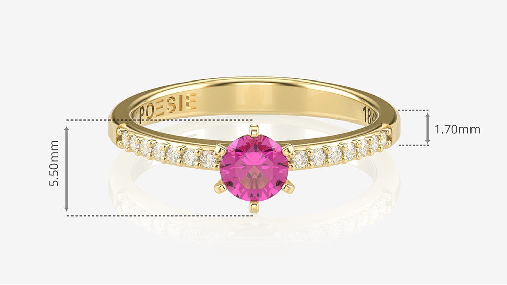 Anel de Noivado Solitaire II-Tu (medidas)