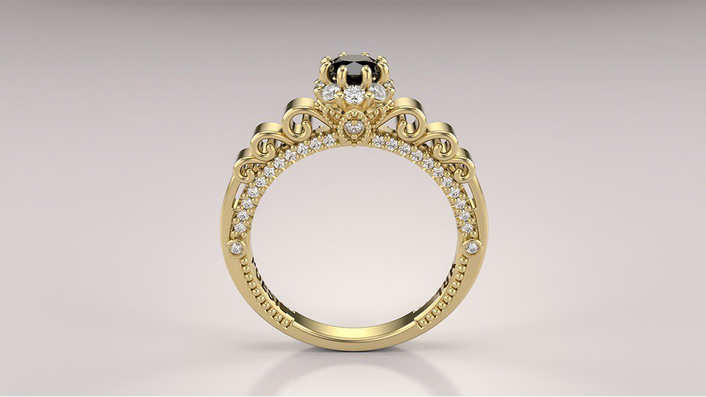 Anel de Noivado Impera II (Diamante Negro) (1)