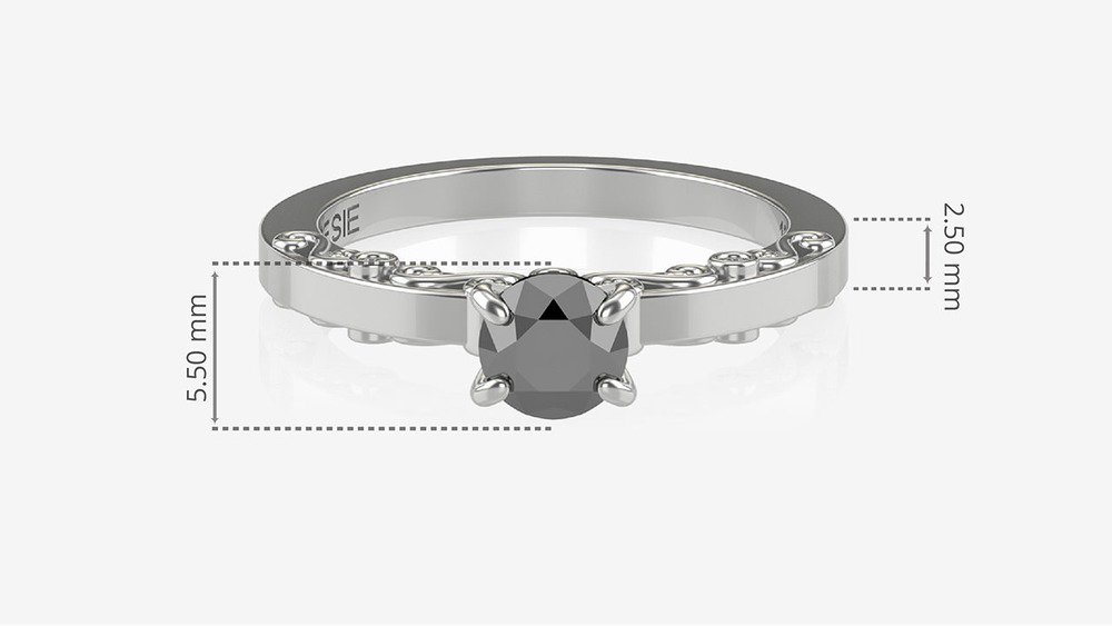 Anel de Noivado Sansfin I (medidas)