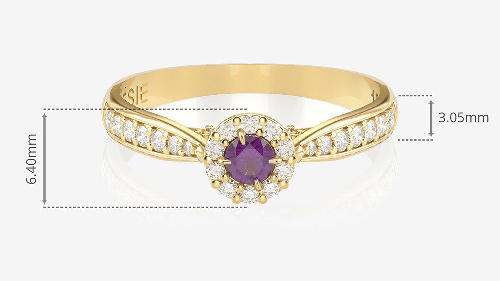 Anel de Noivado Uni II-Am (medidas)