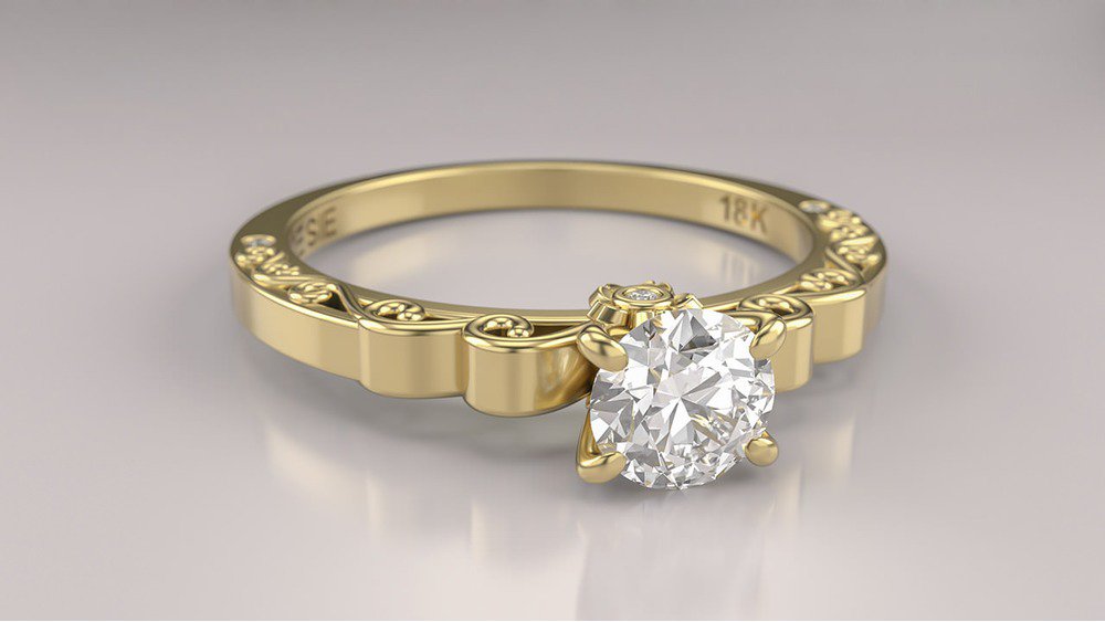 Anel de Noivado Sakura II (diamantes de laboratório) (3)