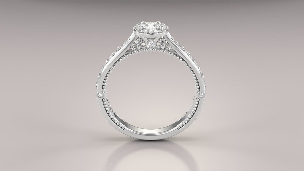 Anel de Noivado Uni Princess Prata (diamantes de laboratório) (2)