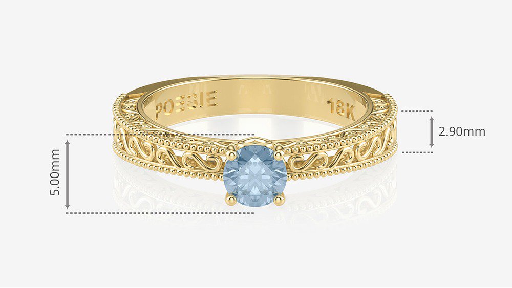 Anel de Noivado Relique II-Tp (medidas)