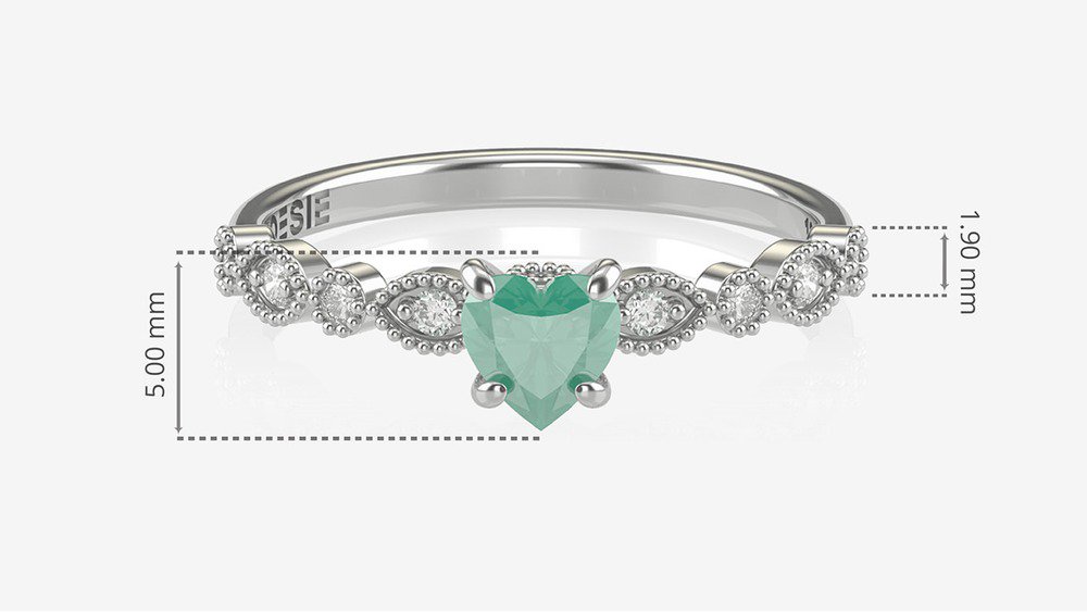 Anel de Noivado Valentine I-Es (Medidas)