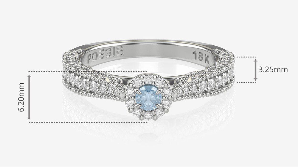 Anel de Noivado Elysian I-Tp (medidas)