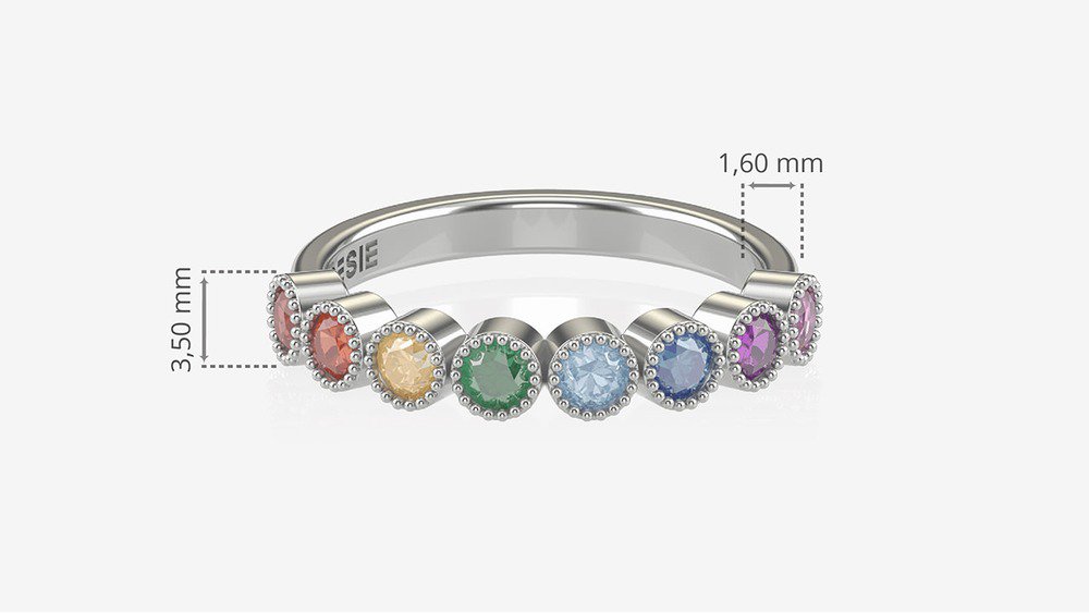 Aliança Kaleido I (medidas)