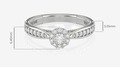  Anel de Noivado Uni Princess I (diamantes de laboratório) (medidas)