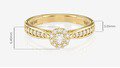 Anel de Noivado Uni Princess II (diamantes de laboratório) (medidas)