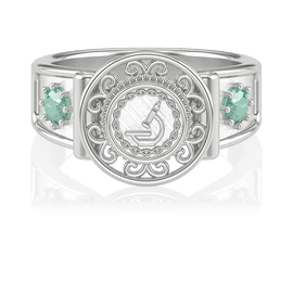 Anel de Formatura de Biomedicina Sinete (Prata 925)