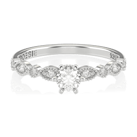  Anel de Noivado Gran Destiny Prata (diamantes de laboratório)