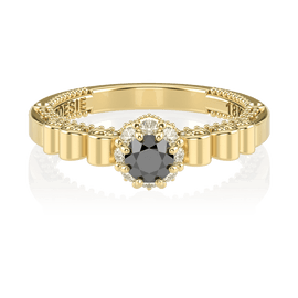 Anel de Noivado Impera II (Diamante Negro)