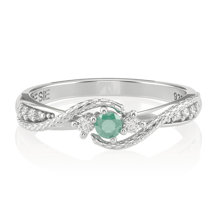  Anel de Formatura de Saúde Angitia Prata (diamantes de laboratório)