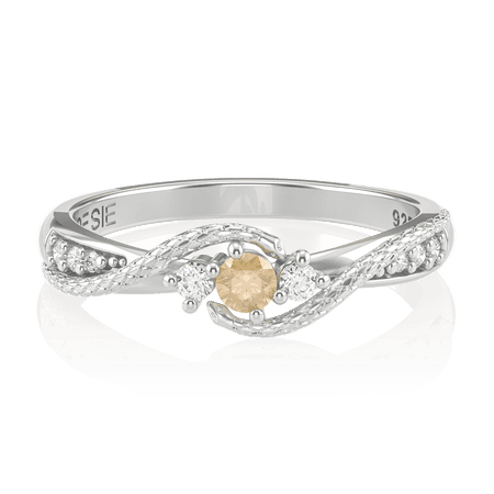 Anel de Formatura de Farmácia Angitia Prata (diamantes de laboratório)