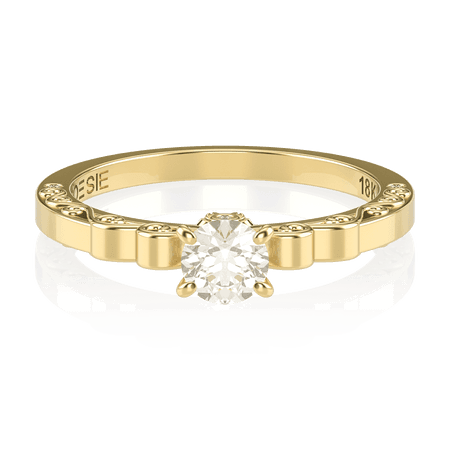 Anel de Noivado Sakura II (diamantes de laboratório)