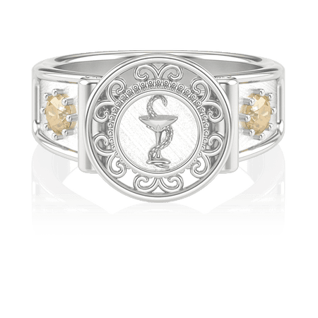 Anel de Formatura de Farmácia Sinete (Prata 925)