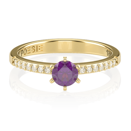 Anel de Noivado Solitaire Ametista II