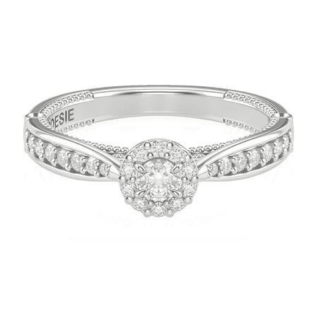 Anel de Noivado Uni Princess Prata (diamantes de laboratório)