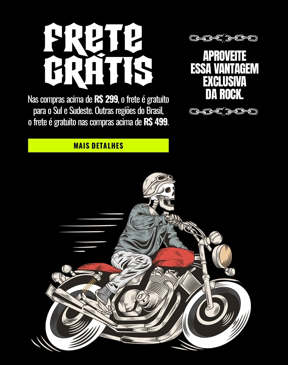 Frete Grátis da Rock! Aproveite