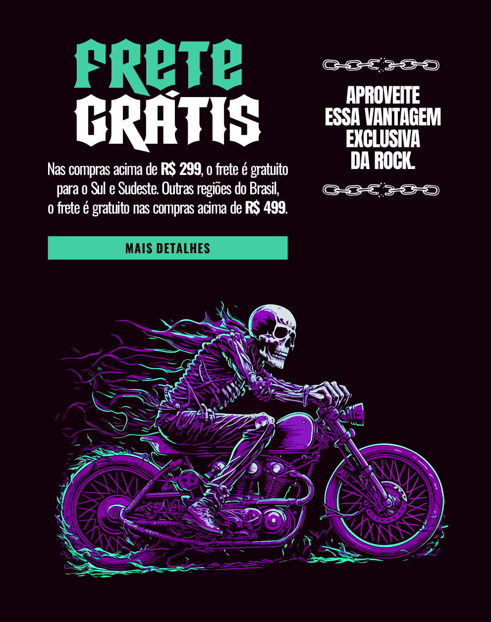 Frete Grátis da Rock! Aproveite
