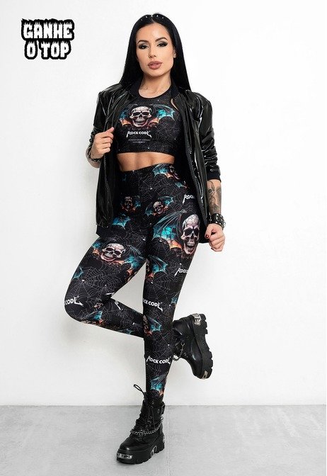 Legging Cintura Alta Skull Wings Legging Cintura Alta Skull Wings